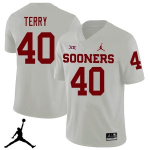 Men Jon-Michael Terry White OU Jordan Brand 2018 College Football #40 Jersey 628172-181