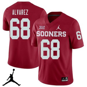 Men Jonathan Alvarez Crimson Sooners Jordan Brand 2018 College Football #68 Jersey 929667-922