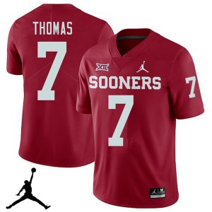 Men Jordan Thomas Crimson OU Sooners Jordan Brand 2018 College Football #7 Jersey 953196-372