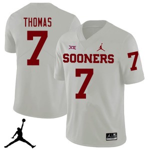 Men Jordan Thomas White OU Sooners Jordan Brand 2018 College Football #7 Jersey 231951-301