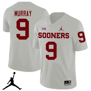 Men Kenneth Murray White OU Sooners Jordan Brand 2018 College Football #9 Jersey 698435-226