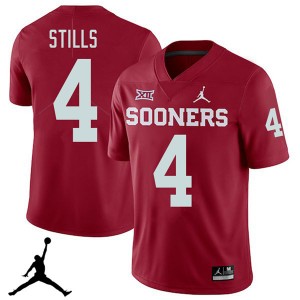 Men Kenny Stills Crimson Oklahoma Sooners Jordan Brand 2018 College Football #4 Jersey 352408-879