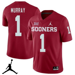 Men Kyler Murray Crimson OU Sooners Jordan Brand 2018 College Football #1 Jersey 789785-714