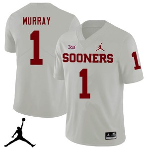 Men Kyler Murray White Sooners Jordan Brand 2018 College Football #1 Jersey 208189-377