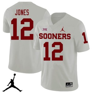 Men Landry Jones White Oklahoma Jordan Brand 2018 College Football #12 Jersey 148973-147