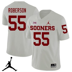 Men Logan Roberson White Oklahoma Sooners Jordan Brand 2018 College Football #55 Jersey 360155-330