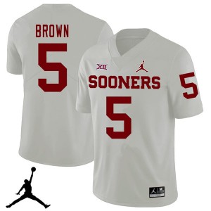 Men Marquise Brown White OU Jordan Brand 2018 College Football #5 Jersey 745765-777