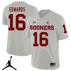 Men Miguel Edwards White Sooners Jordan Brand 2018 College Football #16 Jersey 245708-216