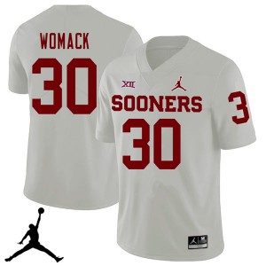 Men Nathan Womack White Oklahoma Sooners Jordan Brand 2018 College Football #30 Jersey 299614-568