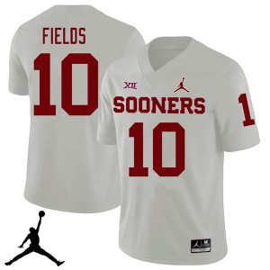 Men Patrick Fields White OU Sooners Jordan Brand 2018 College Football #10 Jersey 525845-293