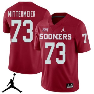 Men Quinn Mittermeier Crimson Oklahoma Jordan Brand 2018 College Football #73 Jersey 933380-307