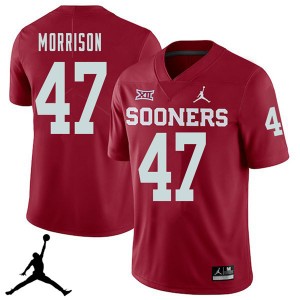 Men Reece Morrison Crimson Oklahoma Jordan Brand 2018 College Football #47 Jersey 818662-811