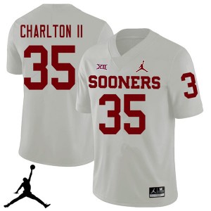 Men Robert Charlton II White OU Jordan Brand 2018 College Football #35 Jersey 596401-745