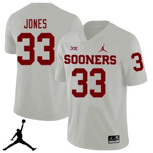 Men Ryan Jones White OU Sooners Jordan Brand 2018 College Football #33 Jersey 383629-528