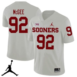 Men Stacy McGee White Sooners Jordan Brand 2018 College Football #92 Jersey 883743-318