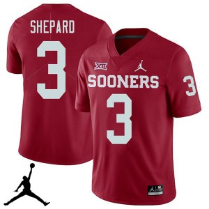 Men Sterling Shepard Crimson Oklahoma Sooners Jordan Brand 2018 College Football #3 Jersey 834366-186