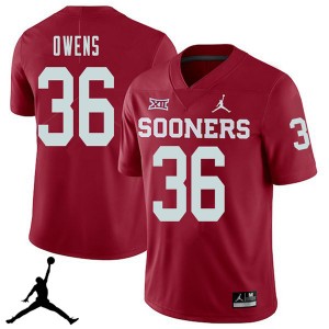 Men Steve Owens Crimson Oklahoma Jordan Brand 2018 College Football #36 Jersey 839349-523