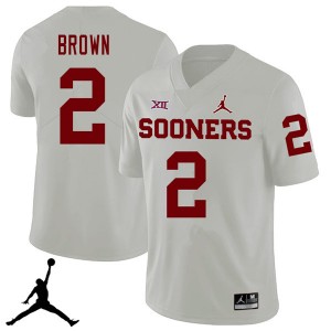 Men Tre Brown White Oklahoma Sooners Jordan Brand 2018 College Football #2 Jersey 829557-138