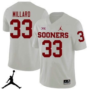 Men Trey Millard White Oklahoma Jordan Brand 2018 College Football #33 Jersey 918143-490