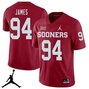 Men Troy James Crimson Oklahoma Jordan Brand 2018 College Football #94 Jersey 866330-686