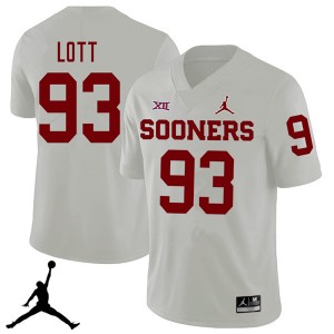 Men Tyreece Lott White Oklahoma Jordan Brand 2018 College Football #93 Jersey 681591-848