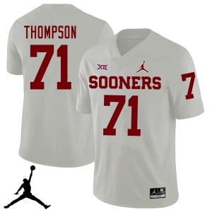 Men Tyrus Thompson White OU Sooners Jordan Brand 2018 College Football #71 Jersey 569048-512