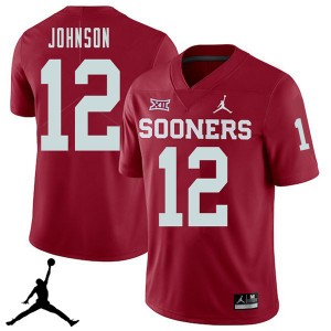 Men William Johnson Crimson OU Jordan Brand 2018 College Football #12 Jersey 542496-303