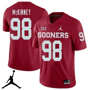 Men Zacchaeus McKinney Crimson Oklahoma Jordan Brand 2018 College Football #98 Jersey 485975-657