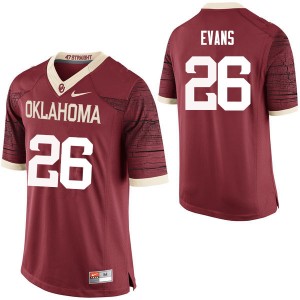 Men Jordan Evans Crimson OU Sooners College Football #26 Jersey 654443-705