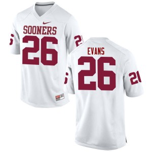 Men Jordan Evans White Oklahoma College Football #26 Jersey 210270-965