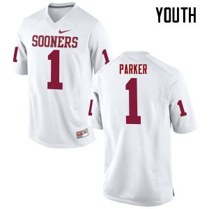 Youth Jordan Parker White Oklahoma College Football #1 Jersey 172929-418