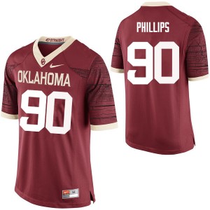Men Jordan Phillips Crimson Sooners College Football #90 Jersey 611180-832