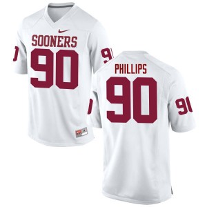 Men Jordan Phillips White Oklahoma College Football #90 Jersey 110620-849