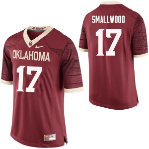 Men Jordan Smallwood Crimson Oklahoma College Football #17 Jersey 698241-960