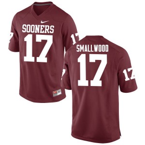 Men Jordan Smallwood Crimson Oklahoma Sooners College Football #17 Jersey 782656-605