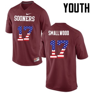 Youth Jordan Smallwood Crimson OU College Football USA Flag Fashion #17 Jersey 552954-157