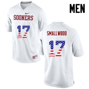Men Jordan Smallwood White Sooners College Football USA Flag Fashion #17 Jersey 584317-665