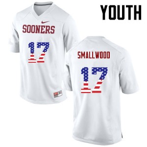 Youth Jordan Smallwood White Oklahoma Sooners College Football USA Flag Fashion #17 Jersey 917256-162