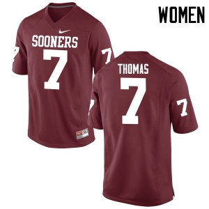 Women Jordan Thomas Crimson Sooners College Football #7 Jersey 530932-312