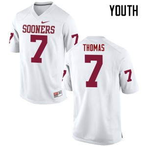 Youth Jordan Thomas White Oklahoma College Football #7 Jersey 596240-375