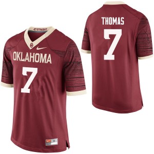 Men Jordan Thomas Crimson Oklahoma Sooners College Football #7 Jersey 621319-651