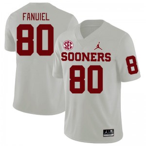Men Josh Fanuiel White Oklahoma Sooners 2024 SEC Conference College Football #80 Jersey 520887-153