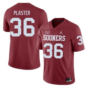 Men Josh Plaster Crimson Sooners College Football #36 Jersey 366437-688
