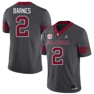 Men Jovantae Barnes Charcoal OU Sooners 2024 SEC Conference #2 Jersey 627067-194