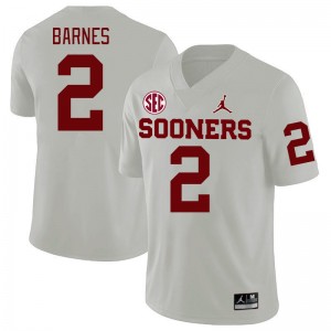 Men Jovantae Barnes White OU 2024 SEC Conference College Football #2 Jersey 695139-800