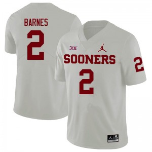Men Jovantae Barnes White Sooners College Football #2 Jersey 644717-815