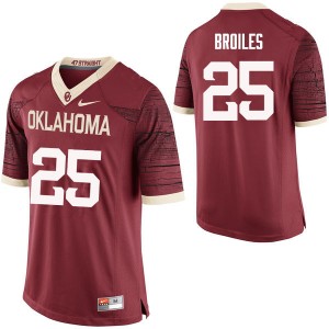 Men Justin Broiles Crimson OU College Football #25 Jersey 758214-330