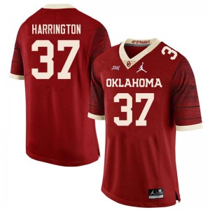 Men Justin Harrington Retro Oklahoma Sooners College Football #37 Jersey 652463-414
