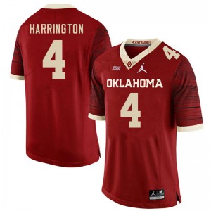 Men Justin Harrington Retro OU Sooners College Football #4 Jersey 356679-926