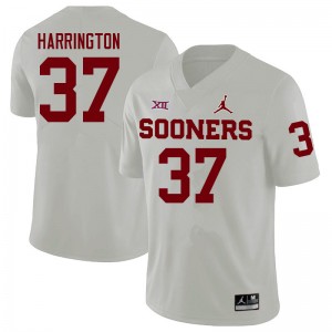 Men Justin Harrington White Sooners College Football #37 Jersey 694697-644